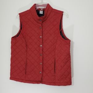 Rebecca Malone Red Polka Dot Vest, Size Small